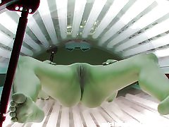 Geweldige hete tiener in solarium